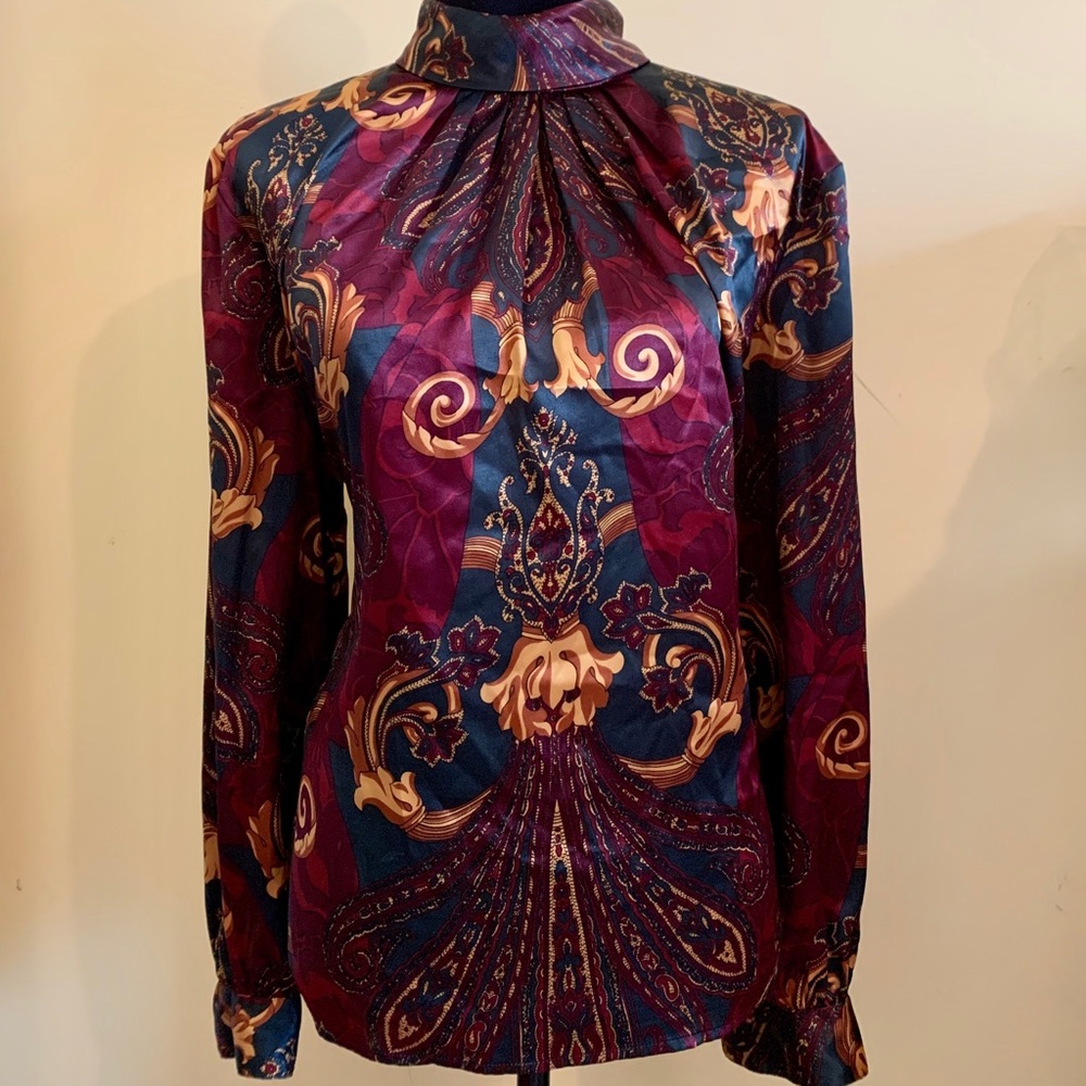 Marlis Vintage Paisley Print Blouse